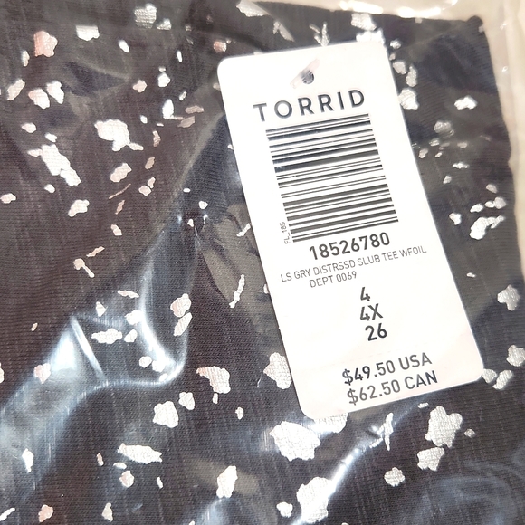 ❤️NWT VINTAGE TORRID LOVESICK DESTRUCTED TEE FOIL ACCENTS - SUPER SOFT PLUS SIZE - Picture 8 of 12